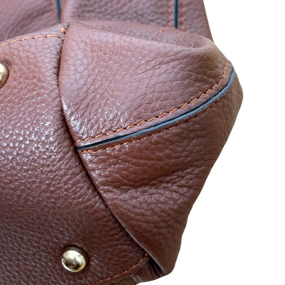 Lodis Sierra Brown Pebbled Leather Tote Travel Carryon Tote - Picture 10 of 10